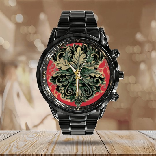 Discover The Green Man Calendar Steel Band Watch
