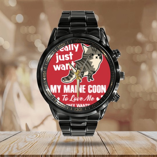 Discover Maine Coon Cat Lover Calendar Steel Band Watch Calendar Steel Band Watch