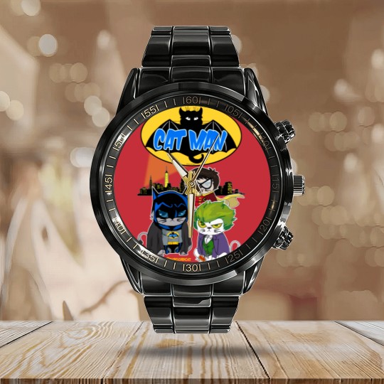 Discover Catman - Cat - Calendar Steel Band Watch