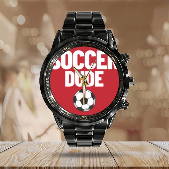 Discover Soccer Dude Men's Soccer Fan Gift Soccer Dude Calendar Steel Band Watch