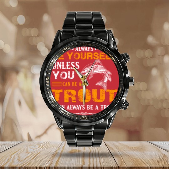 Discover Trout Fish Calendar Steel Band Watch Calendar Steel Band Watch
