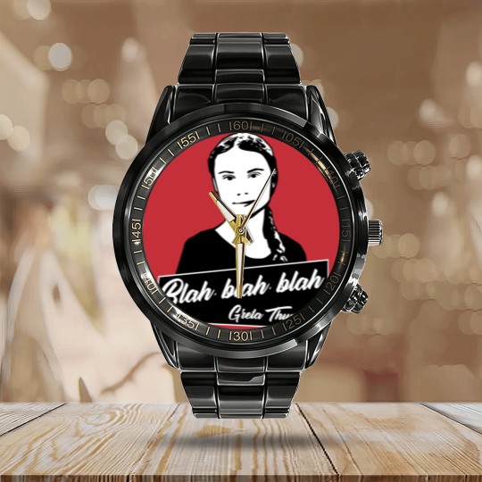 Discover Blah, blah, blah Greta Thunberg Calendar Steel Band Watch