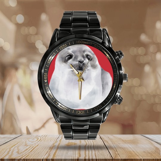 Discover Baby Seal - Seal - Calendar Steel Band Watch