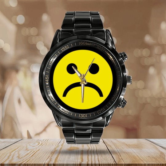 Discover Sad Face Calendar Steel Band Watch