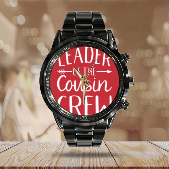 Discover Leader of the cousin crew Calendar Steel Band Watch