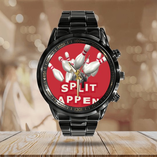 Discover Bowling Split Happens Calendar Steel Band Watch