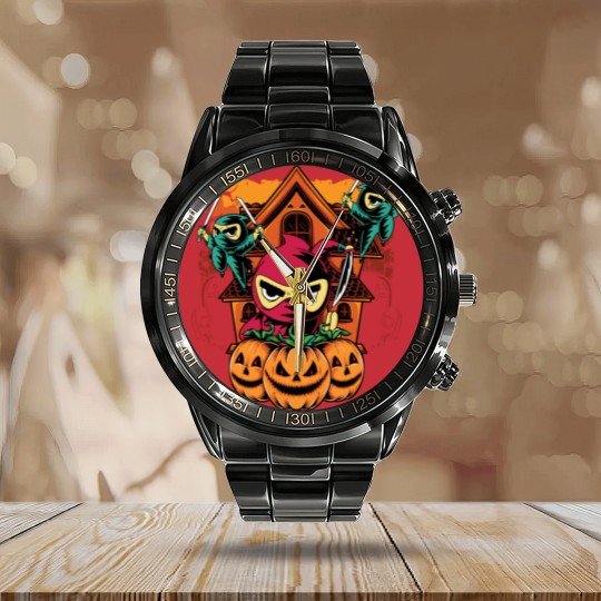 Discover Halloween Ninja Costume Pumpkin Cute Ninja Kids Calendar Steel Band Watch