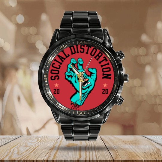 Discover social society distortion Calendar Steel Band Watch