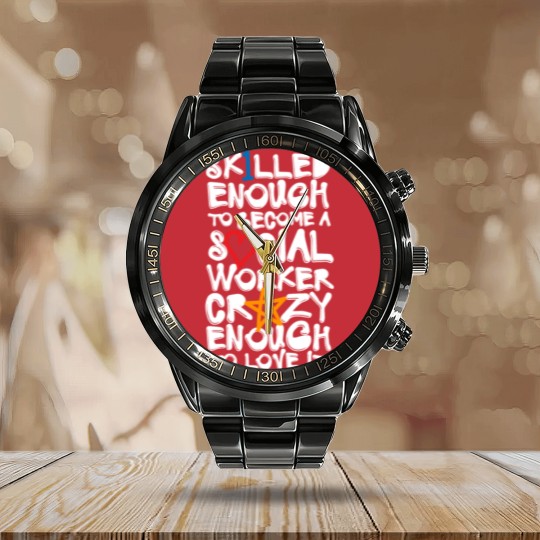 Discover Skilled Social Worker Calendar Steel Band Watch