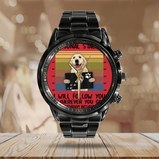 Discover Personal Stalker I Will Follow You Golden Retriever Lovers Calendar Steel Band Watch
