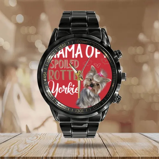 Discover Yorkie Dog Calendar Steel Band Watch - Yorkie Mom, Dog Lover Gift Calendar Steel Band Watch