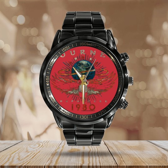 Discover American Classics Journey 1980 Black Womens Distressed Calendar Steel Band Watch Calendar Steel Band Watch