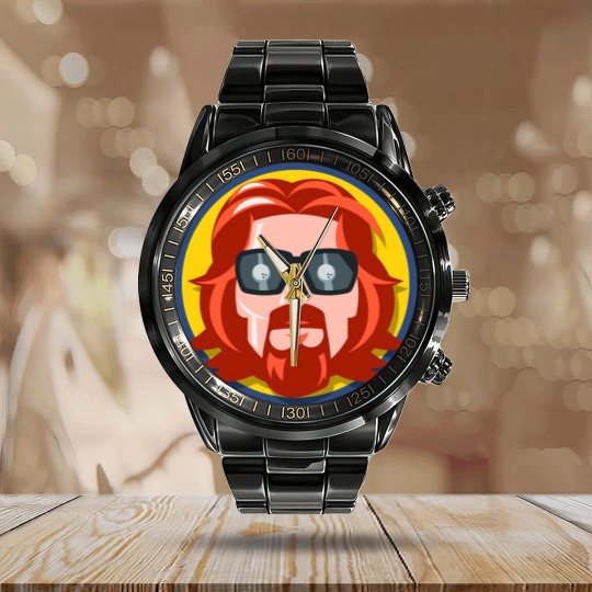 Discover The Big Lebowski The Dude Bowling Abider Unisex Calendar Steel Band Watch