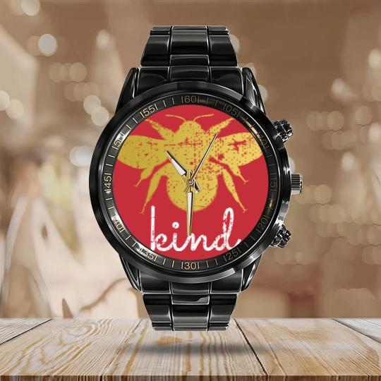 Discover Womens Vintage Be Kind - Bumblebee Bee Kind Kindness Calendar Steel Band Watch