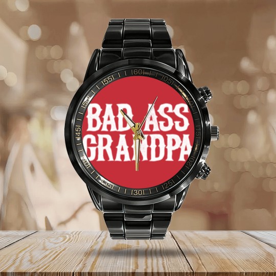 Discover Men's Calendar Steel Band Watch Bad Ass Grandpa