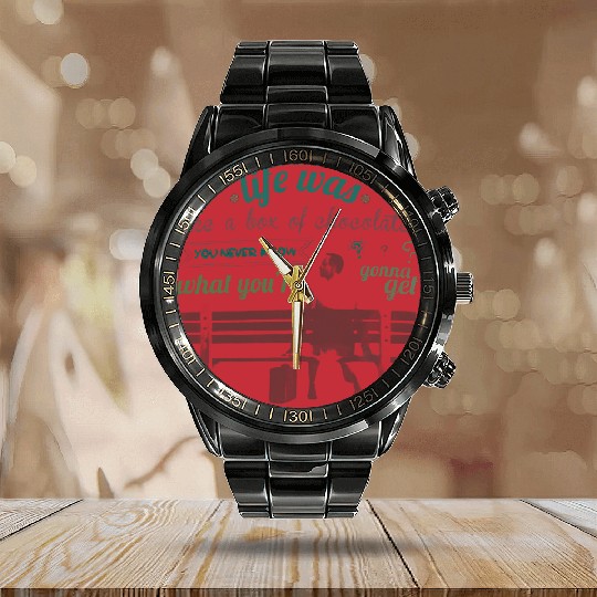 Discover Life is Like A Box of Chocolates  Unisex Calendar Steel Band Watch