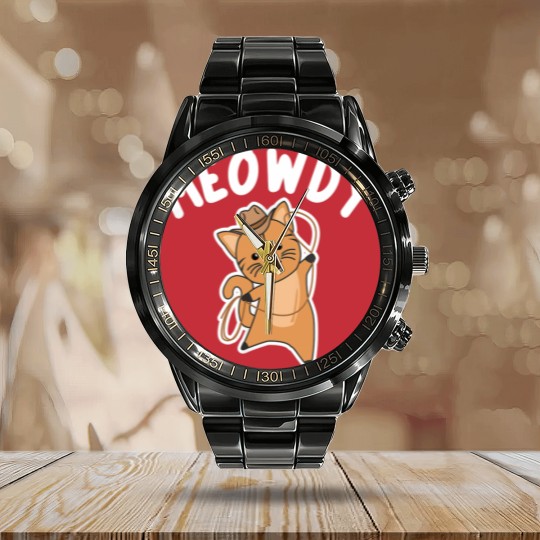 Discover Cowboy Cat Calendar Steel Band Watch Meowdy Howdy Cat Cowboy With Lasso Cute Cats