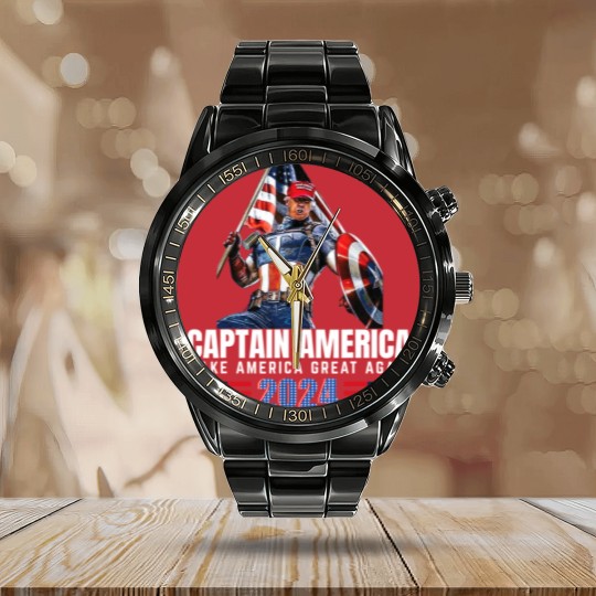 Discover Trump Make American Great Again 2024 Calendar Steel Band Watch