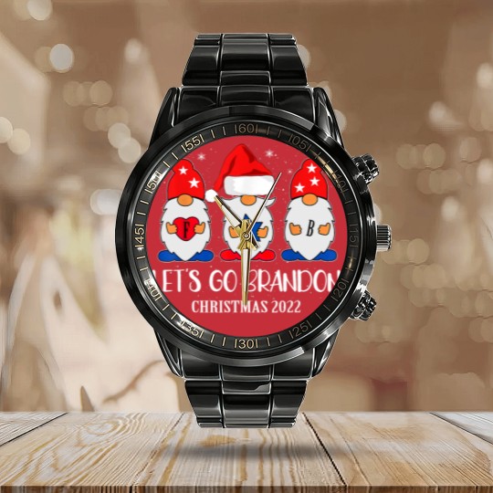 Discover Let's Go Brandon Conservative Merry Christmas 2022 Costume Calendar Steel Band Watch