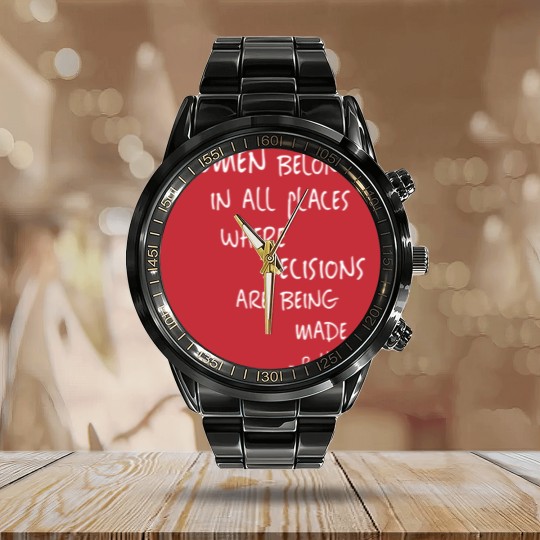 Discover Womens Equal Rights Women Rights Political Feminism Feminist Gift V-Neck Calendar Steel Band Watch