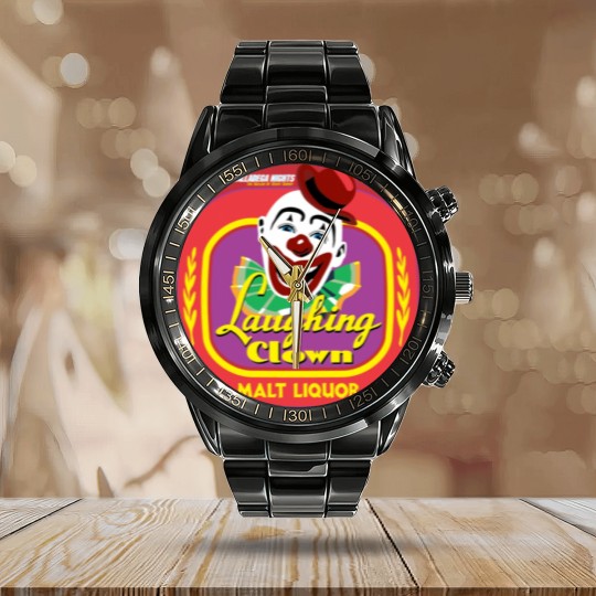 Discover Talladega Nights Laughing CLown Malt Liquor Calendar Steel Band Watch