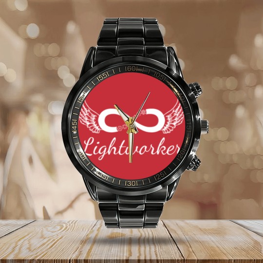 Discover Lightworker Infinity Angel Wings Calendar Steel Band Watch