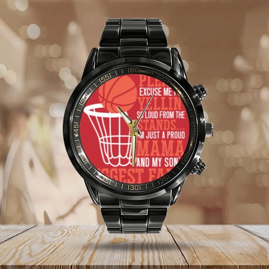 Discover Basketball Mama Player Hoop Junkie Mothers Day Mom Calendar Steel Band Watch