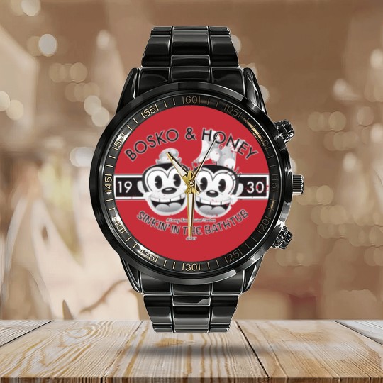 Discover Bosko & Honey - Looney - Calendar Steel Band Watch