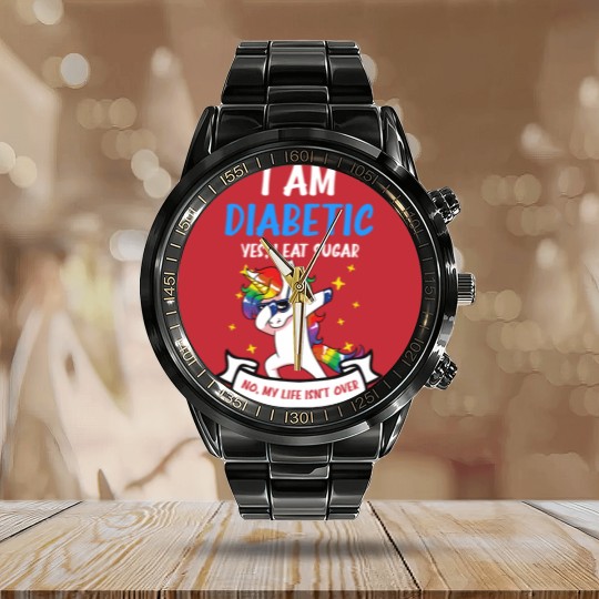 Discover Type 1 Diabetes Calendar Steel Band Watch | Yes I Eat Sugar No Life Not Over - Type 1 Diabetes - Calendar Steel Band Watch