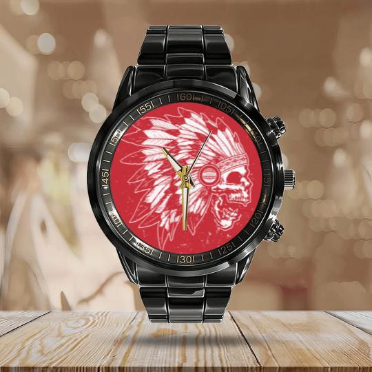 Discover skull native Calendar Steel Band Watch
