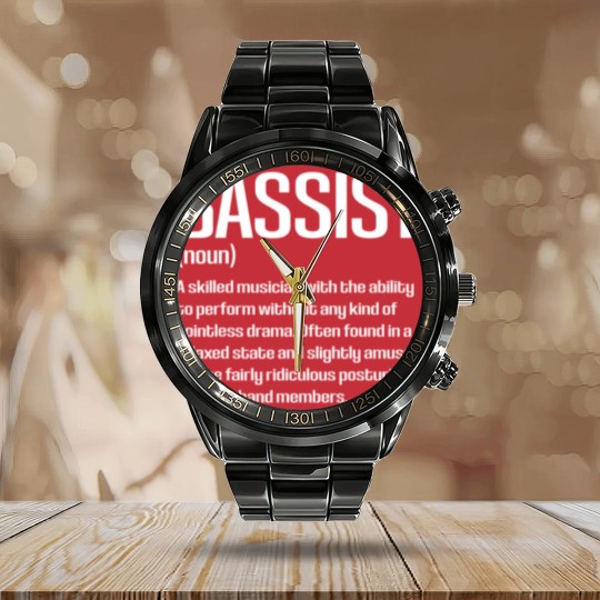 Discover Funny Bass Player Bassist Definition Calendar Steel Band Watch