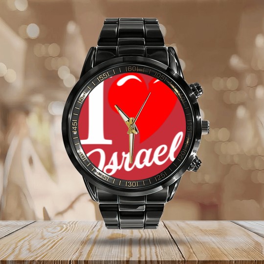 Discover I love Israel - Israel - Calendar Steel Band Watch