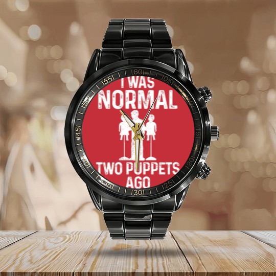 Discover Ventriloquist Puppeteer Normal Puppets Calendar Steel Band Watch