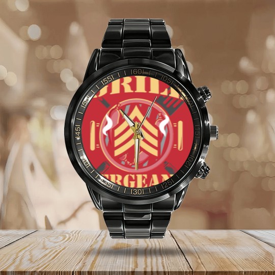 Discover Grill Sergeant - Funny BBQ Design Calendar Steel Band Watch