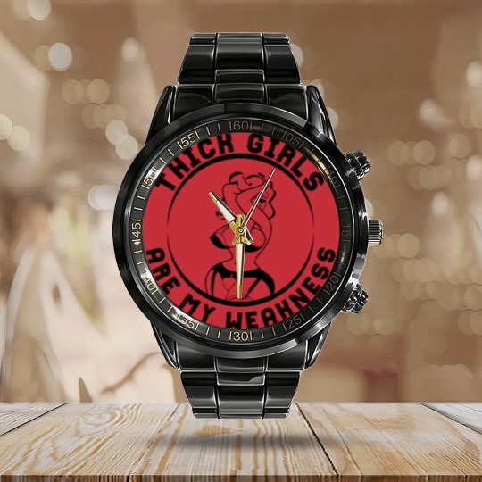 Discover Thick Girls Are My Weakness Funny Slogan Calendar Steel Band Watch