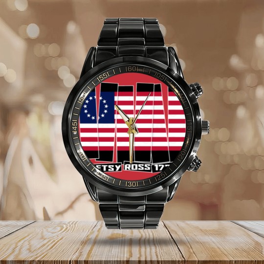 Discover Betsy Ross flag 1776 - Rush Limbaugh Betsy Ross - Calendar Steel Band Watch