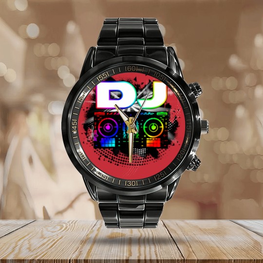 Discover Dj Music Lover Music Player Sound Cool Funny Gift Calendar Steel Band Watch
