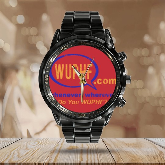 Discover WUPHF, distressed - The Office - Calendar Steel Band Watch
