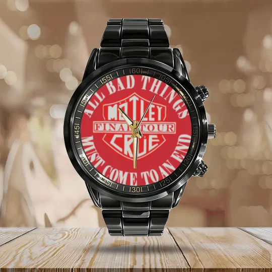 Discover NEW MOTLEY CRUE Final Tour Calendar Steel Band Watch, Hip Hop Fan Calendar Steel Band Watch, Rap Music Calendar Steel Band Watch