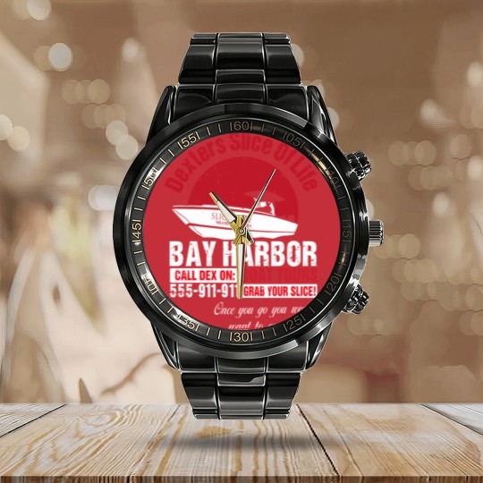 Discover Cool Dexter Bay Harbor Boat Tours Calendar Steel Band Watch