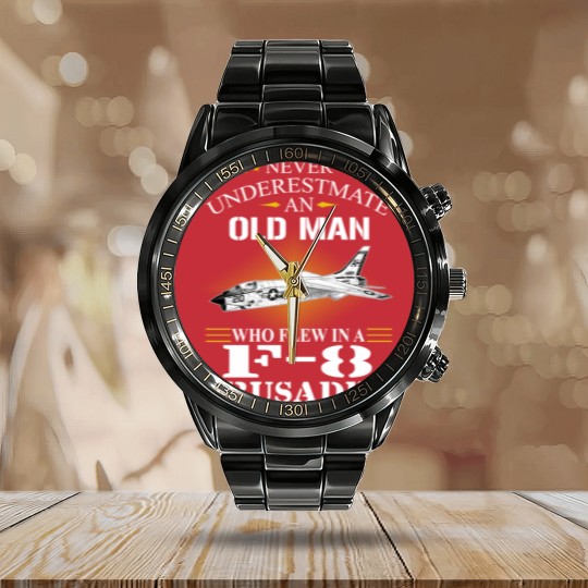 Discover F 8 Crusader Calendar Steel Band Watch