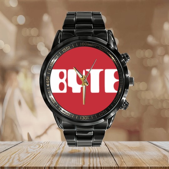 Discover Byte Magazine Calendar Steel Band Watch