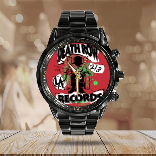 Discover Death Row Records Green Decoupage Calendar Steel Band Watch