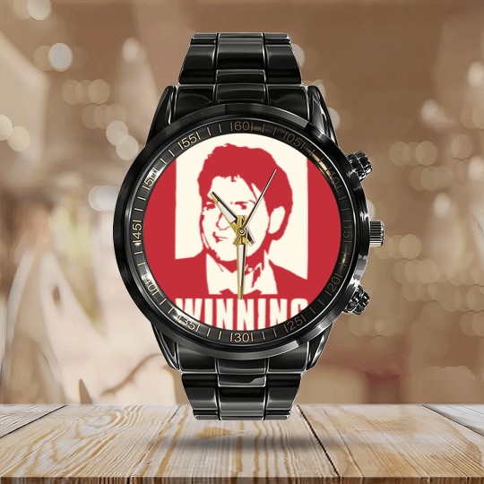 Discover CHARLIE SHEEN WINNING  Calendar Steel Band Watch