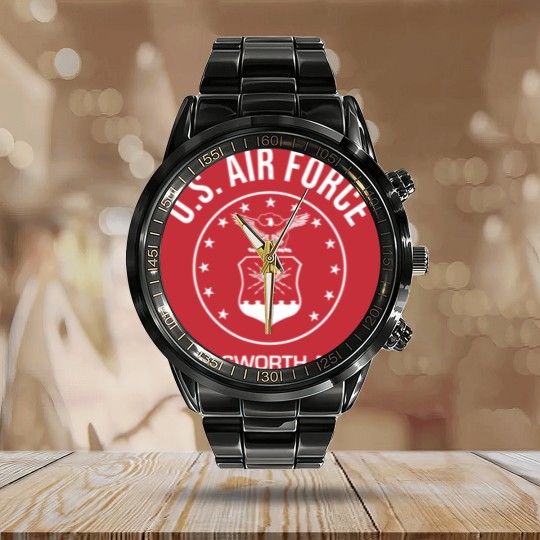 Discover Ellsworth Air Force Base Calendar Steel Band Watch
