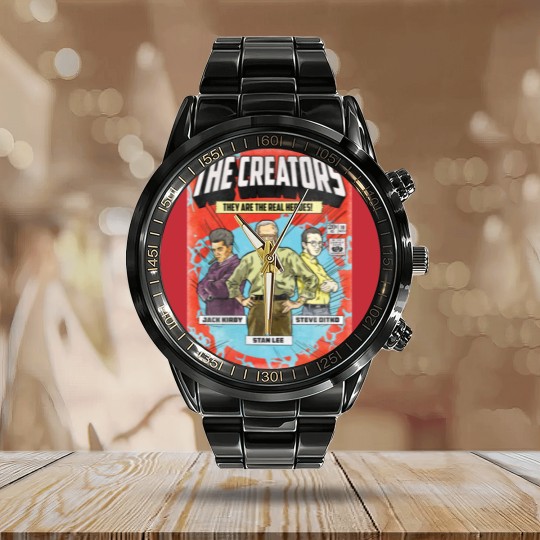 Discover The Creators - Stan Lee - Calendar Steel Band Watch