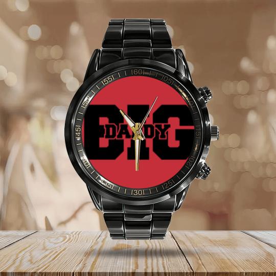 Discover Big Daddy father's day Dad father hero logo Calendar Steel Band Watch