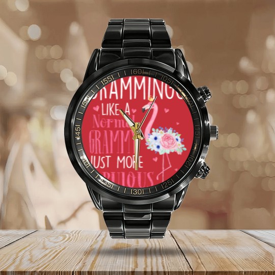 Discover Flamingo Grammingo like a normal Grammy Gifts Calendar Steel Band Watch