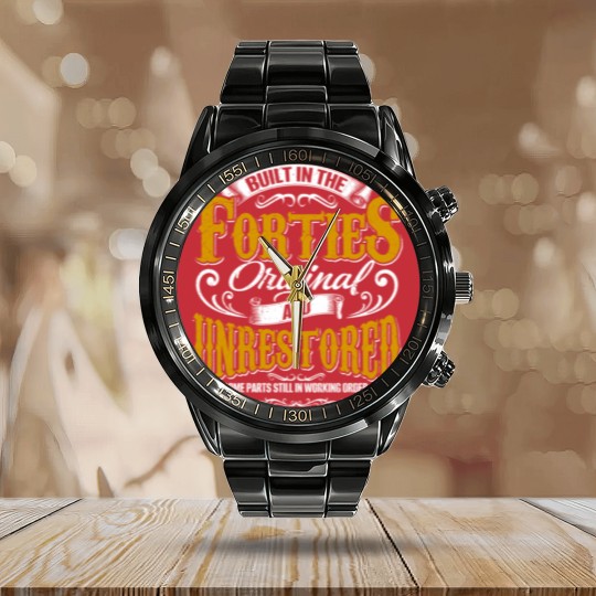 Discover Built In The 40s Forties Vintage Classic Funny 80t Calendar Steel Band Watch