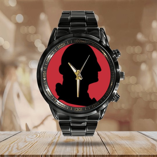 Discover George Washington silhouette Calendar Steel Band Watch